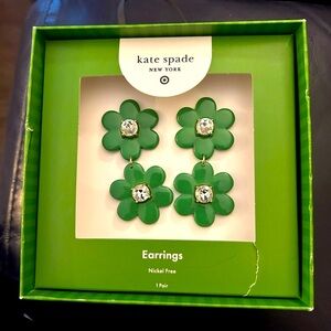 Kate Spade Emerald Green Floral Earrings